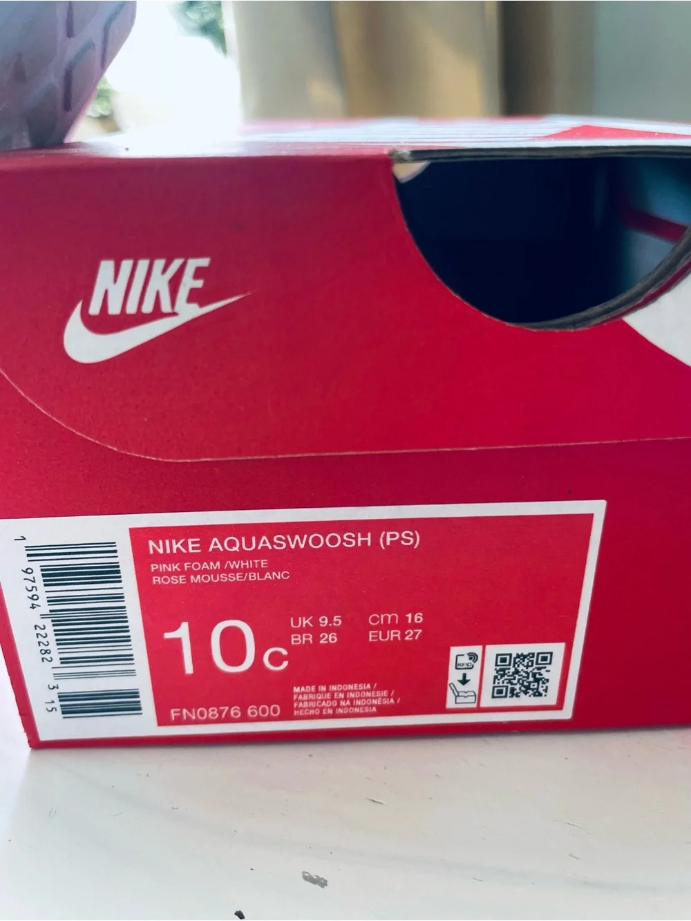 Nike Kids Pink Slip-On Sandal with Flower Charms